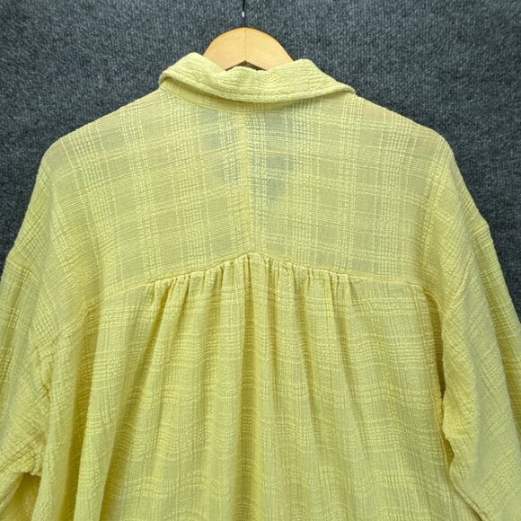 Soft‎ Surroundings Tunic Shirt Womens 3X Yellow Button Up Textured Gauze - Picture 6 of 15